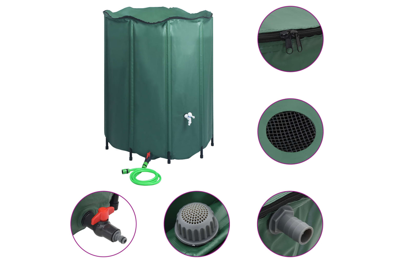Vidaxl 48607 Collapsible Rain Water Tank With Spigot 1000 L