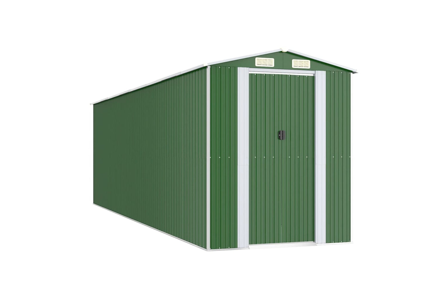 vidaXL 3147433 Garden Shed Green 192x689x223cm Galvanised Steel