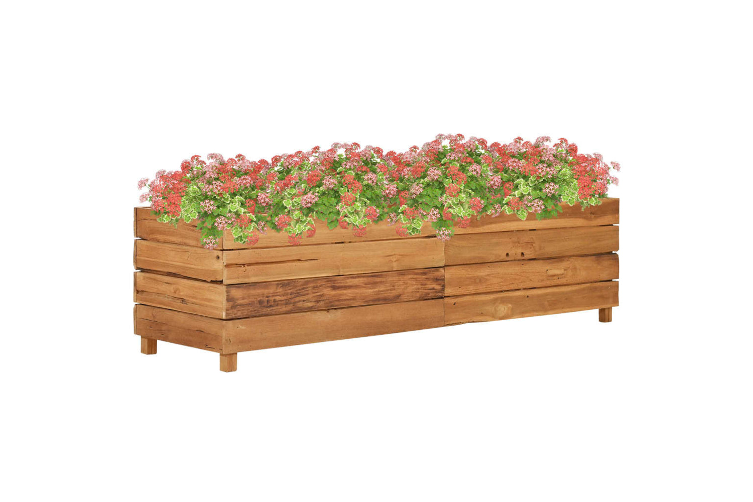 vidaXL Raised Bed 150x40x38cm Recycled Teak Wood And Steel