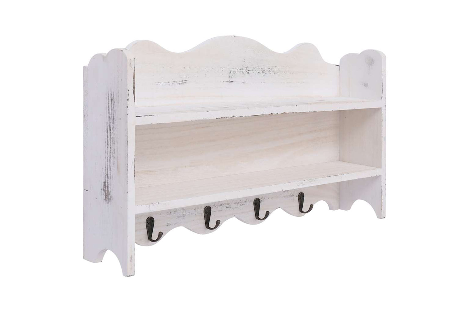 vidaXL 284235 Wall Mounted Coat Rack White 50x10x30cm Wood