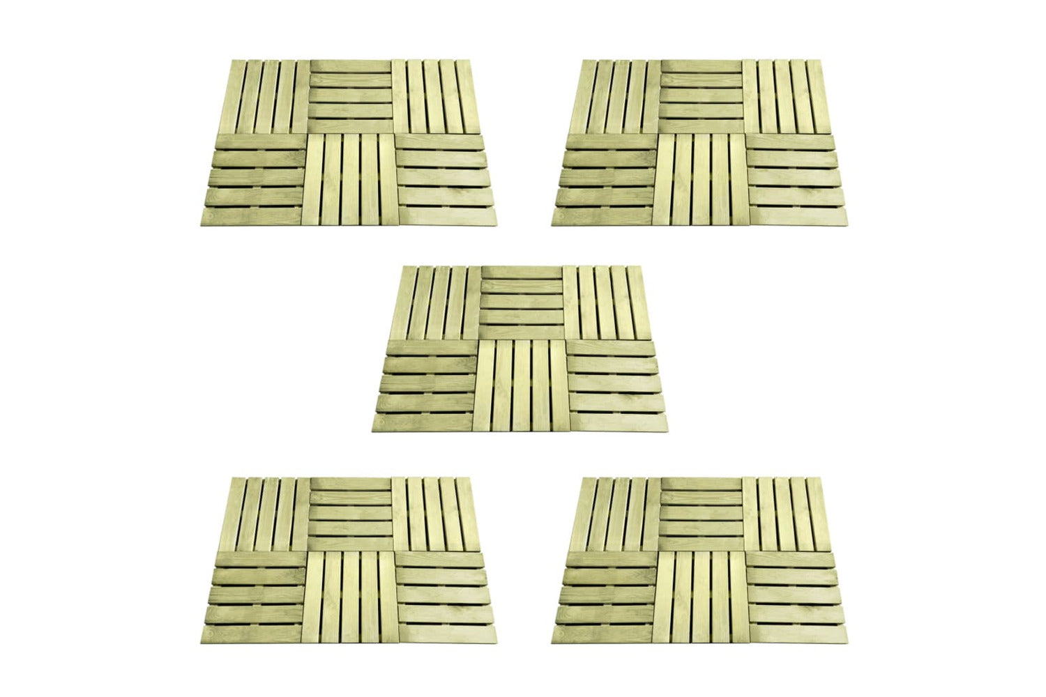 vidaXL 276433 30 Pcs Decking Tiles 50x50cm Wood Green-2