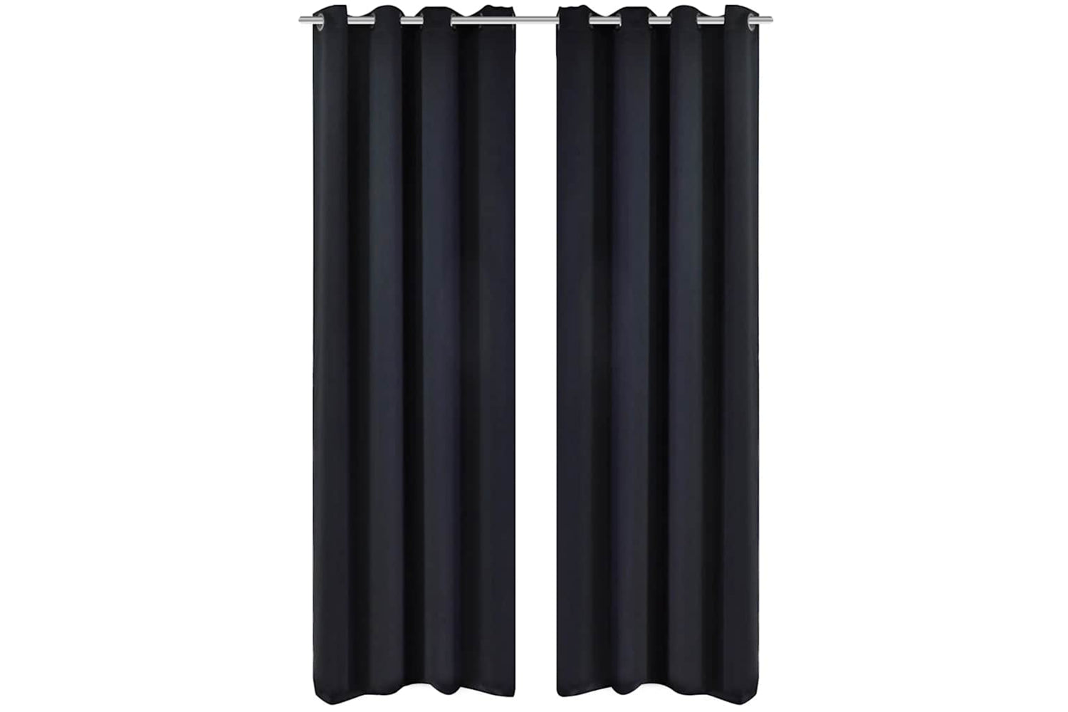vidaXL 130369 2 Pcs Black Blackout Curtains With Metal Rings 135 X 245cm