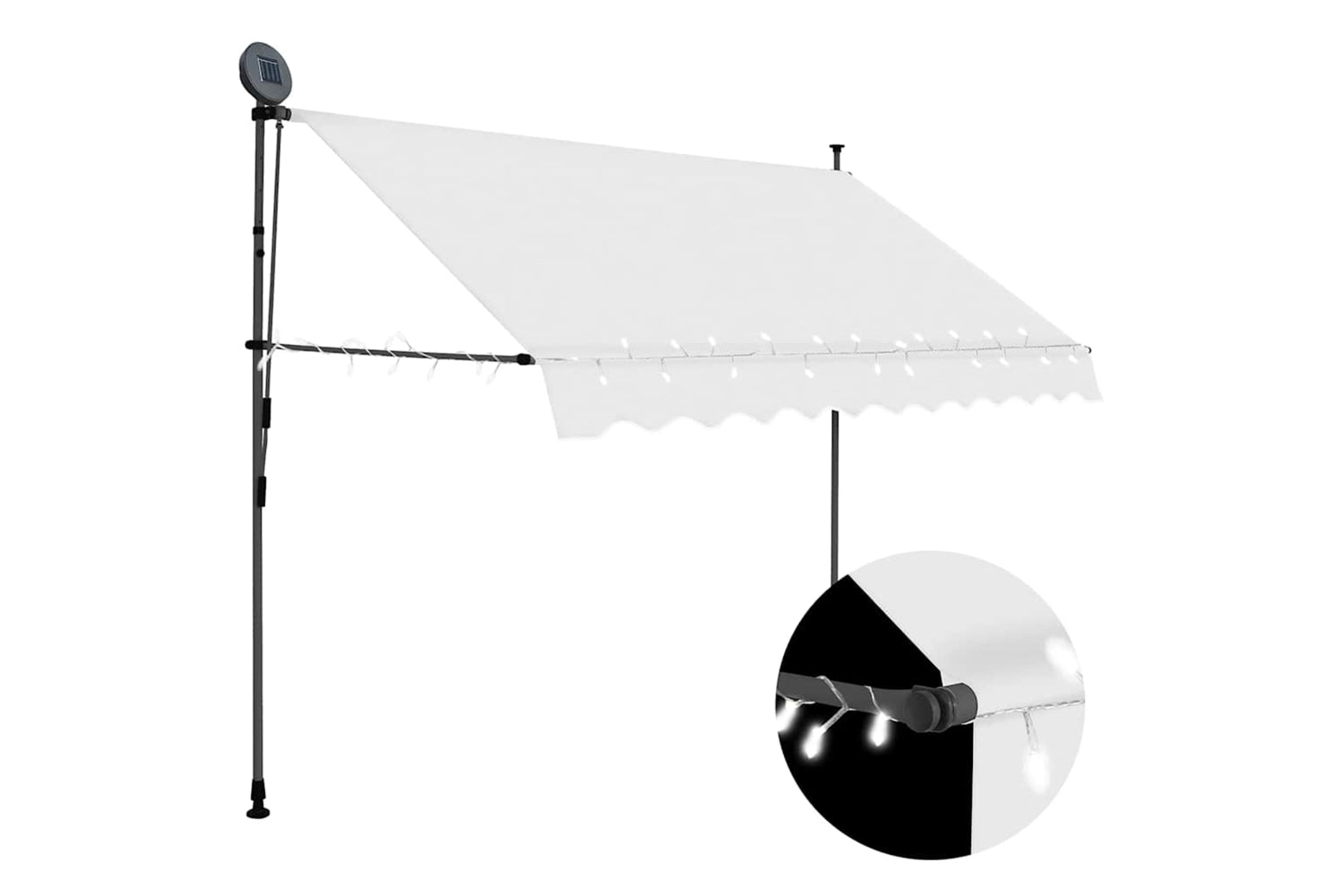 vidaXL 145873 Manual Retractable Awning With Led 300cm Cream