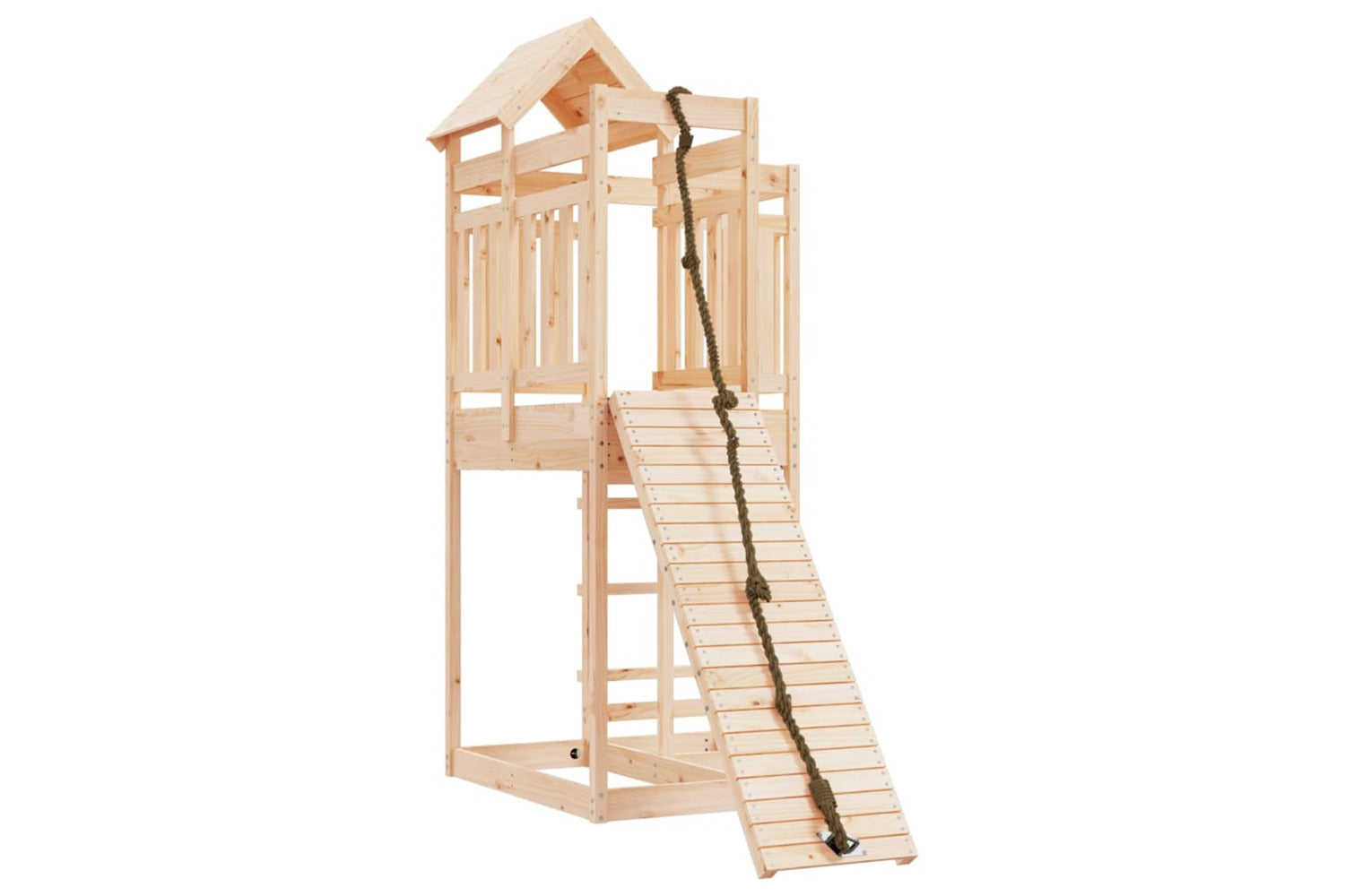 Vidaxl 3156874 Playhouse With Climbing Wall Solid Wood Pine-2
