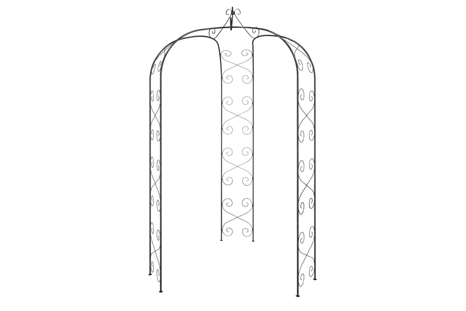 vidaXL 319351 Garden Arch Black ÃƒÂƒÃ‚Â˜180x255cm Steel