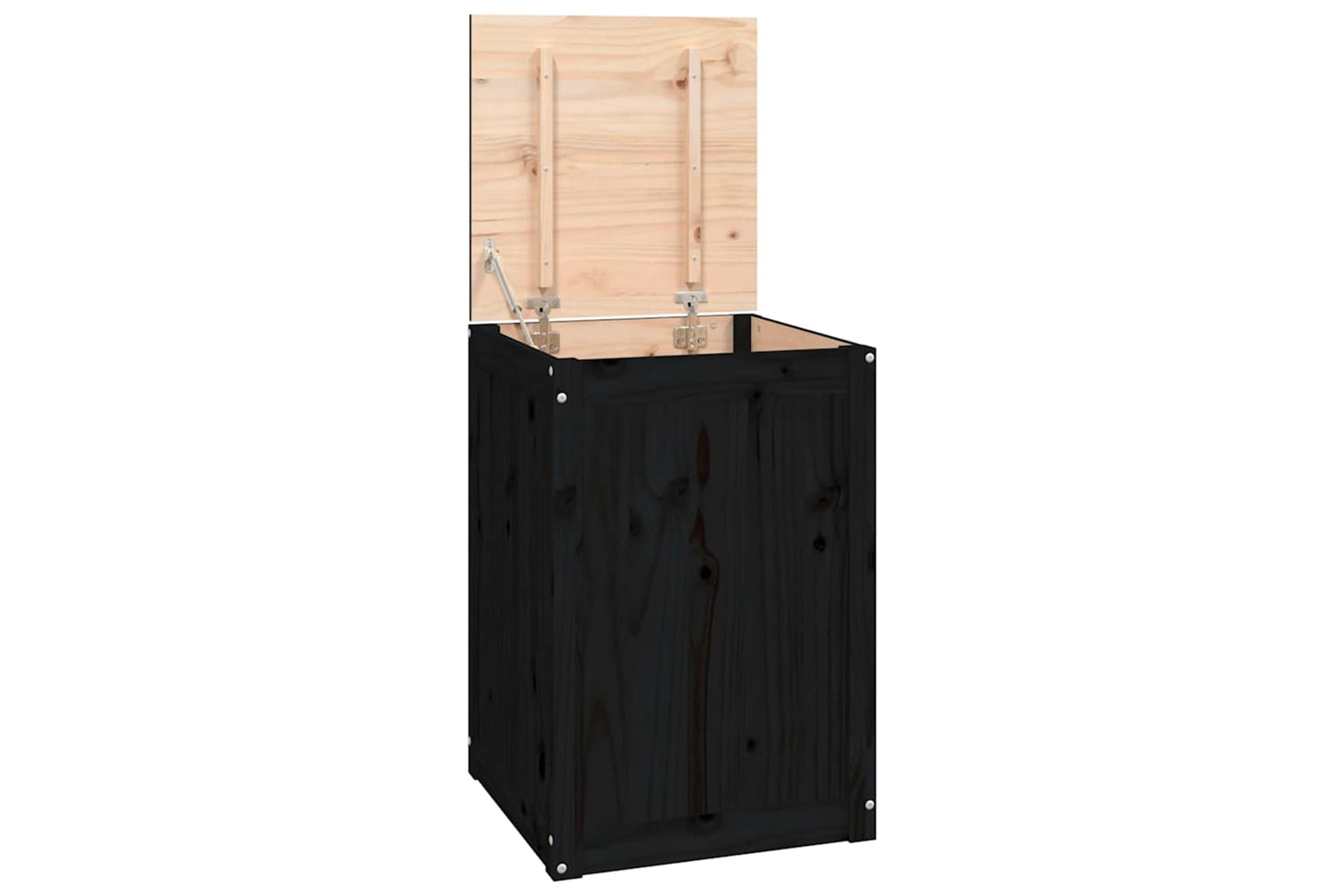 vidaXL 823568 Laundry Box Black 44x44x66cm Solid Wood Pine