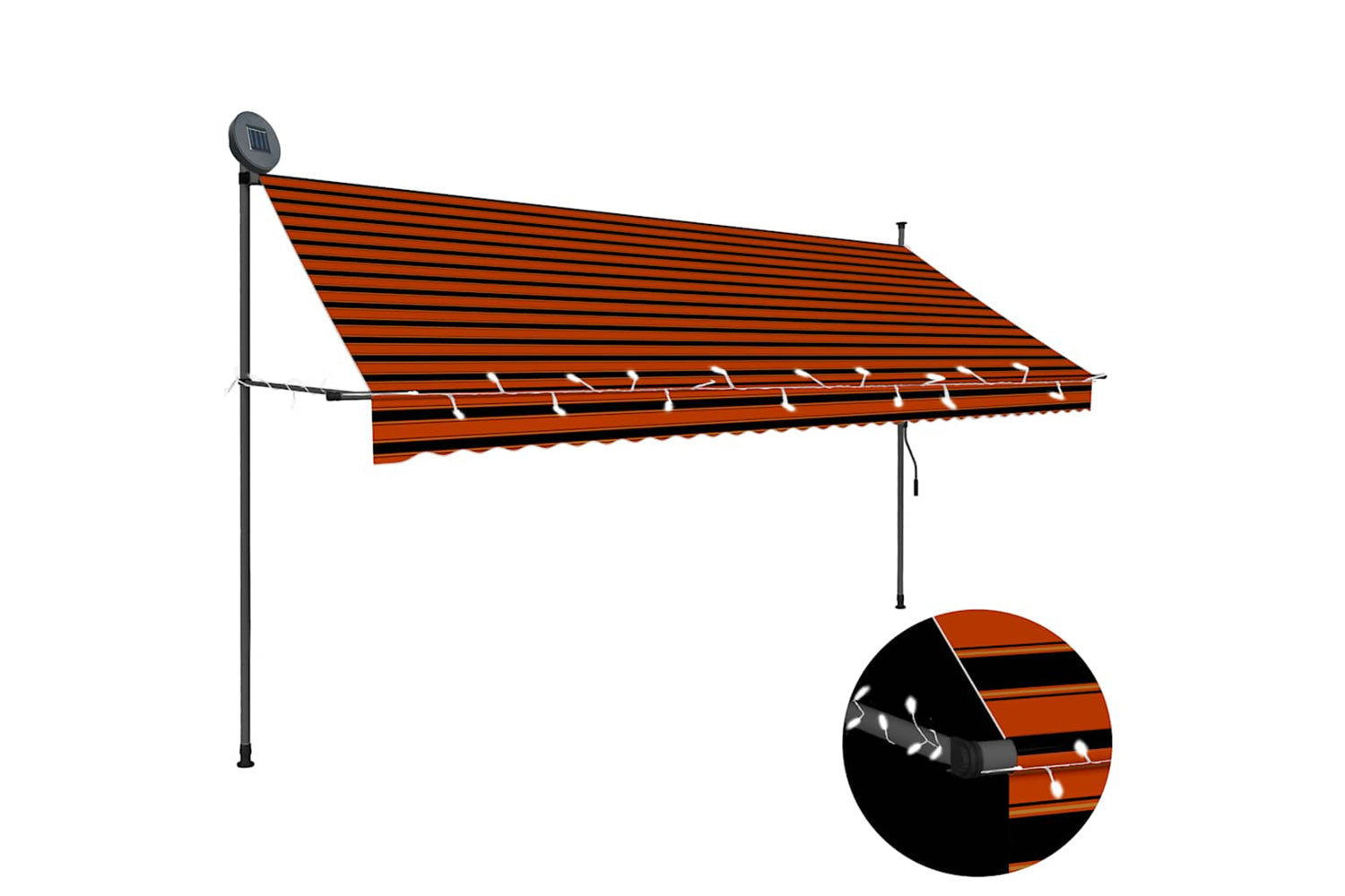vidaXL 145881 Manual Retractable Awning With Led 350cm Orange And Brown