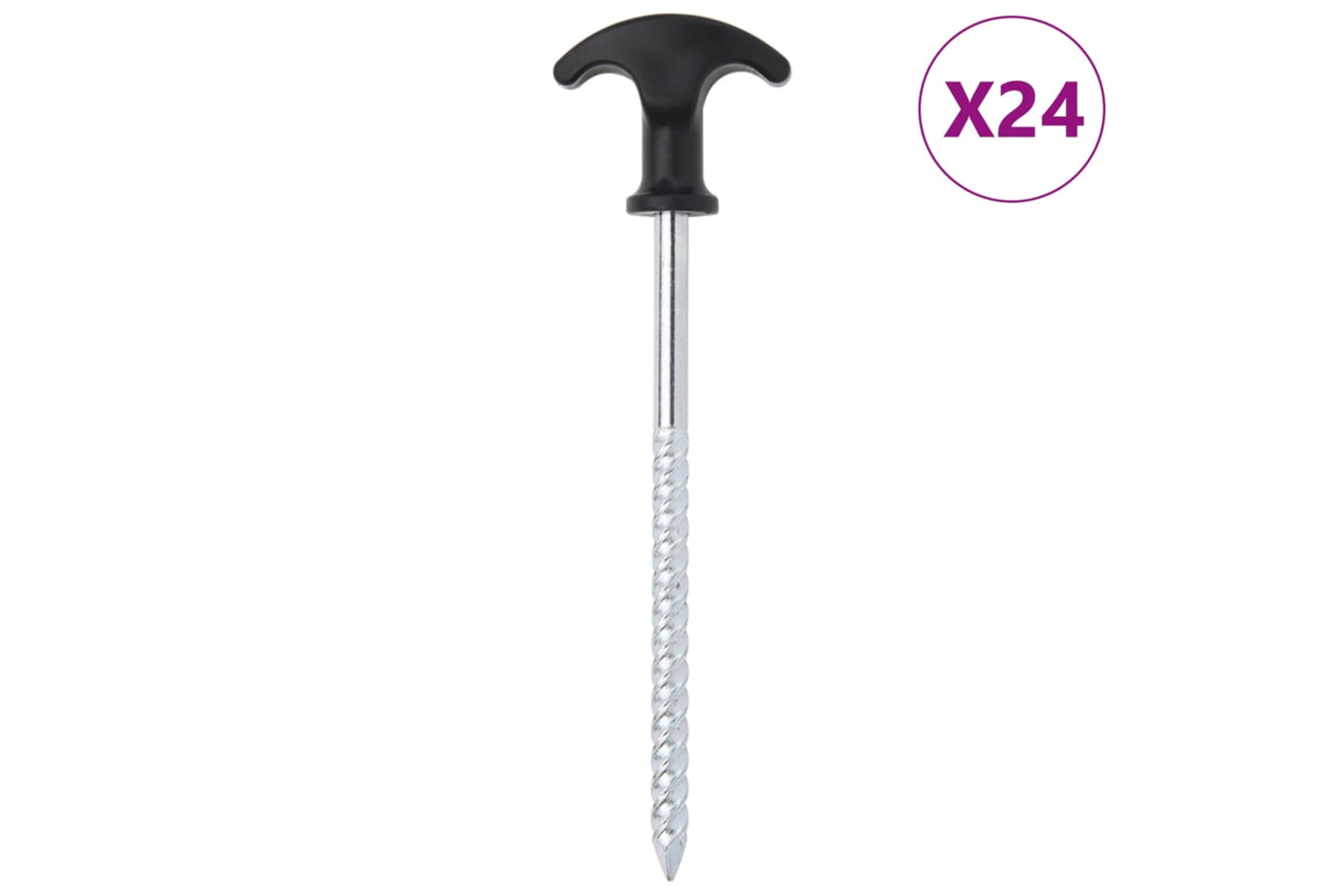 vidaXL 4009316 Tent Pegs 24 Pcs 17cm x 7mm Galvanised Steel