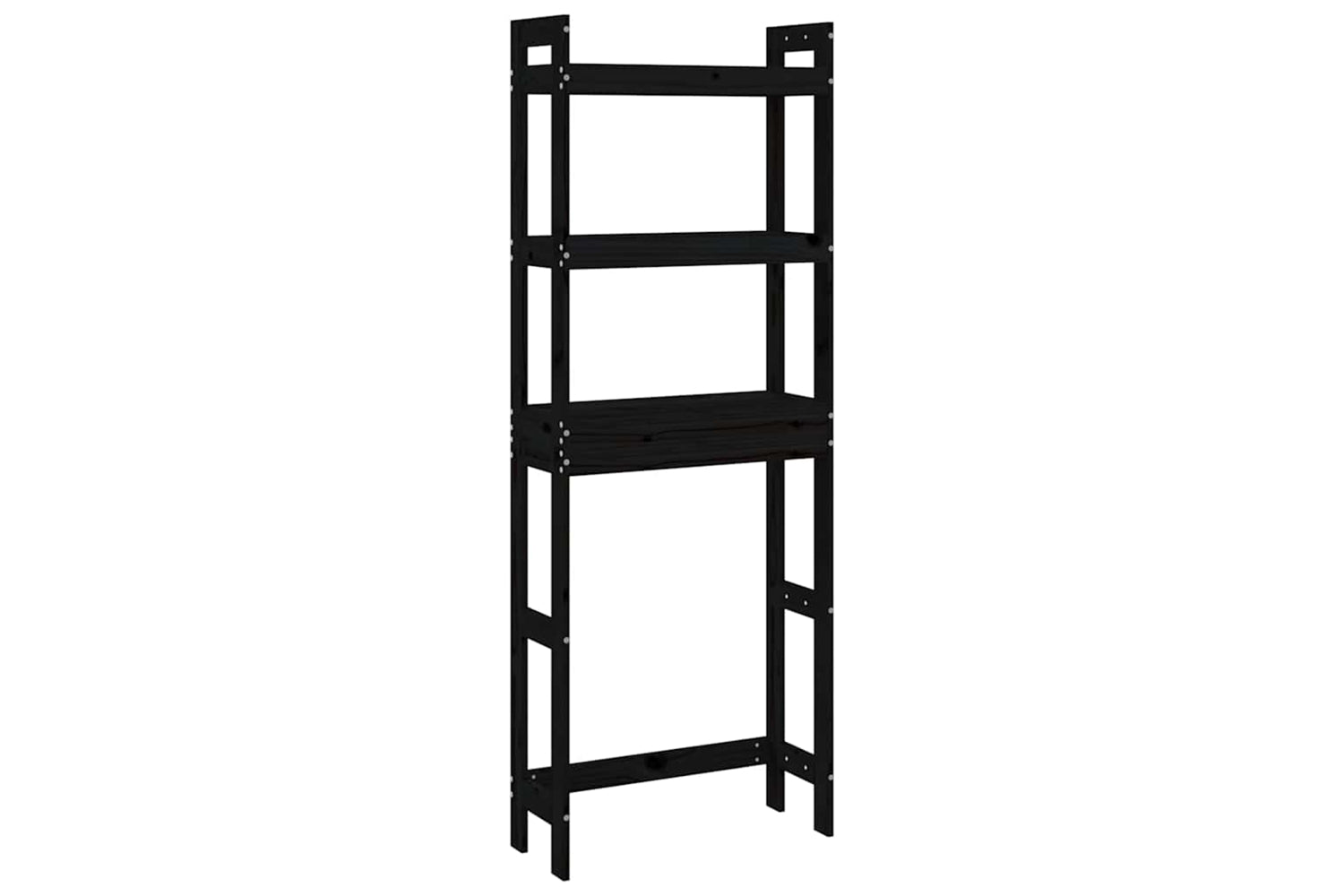 vidaXL 824662 Toilet Rack Black 63x26x171cm Solid Wood Pine