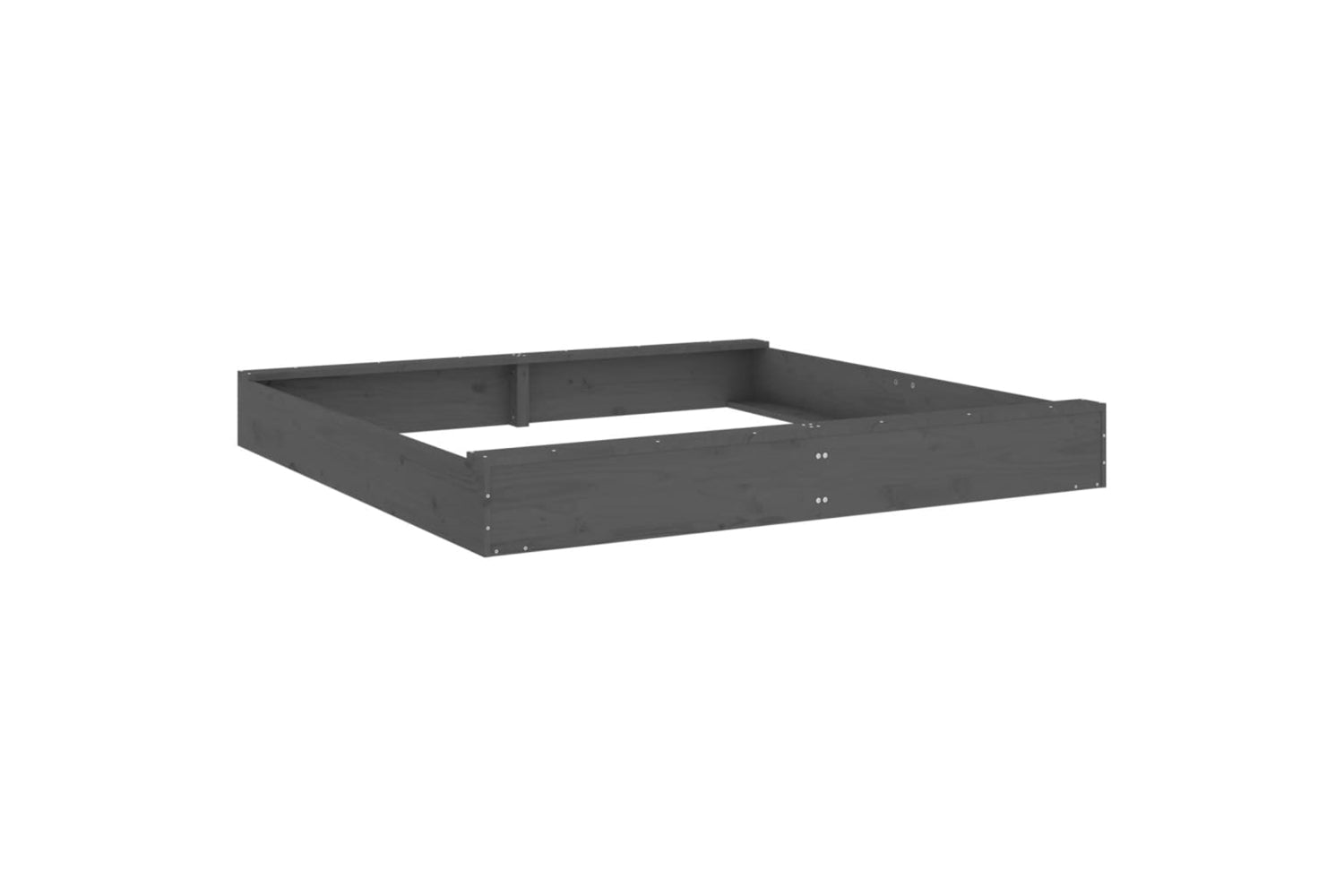 vidaXL 825039 Sandbox With Seats Grey Square Solid Wood Pine