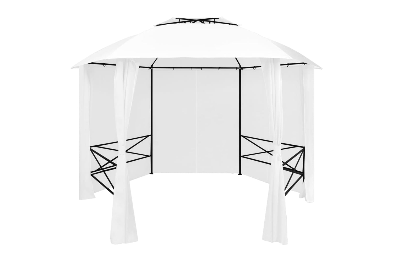 vidaXL 312234 Garden Marquee With Curtains 360x312x265cm White 180 G/mÂ²