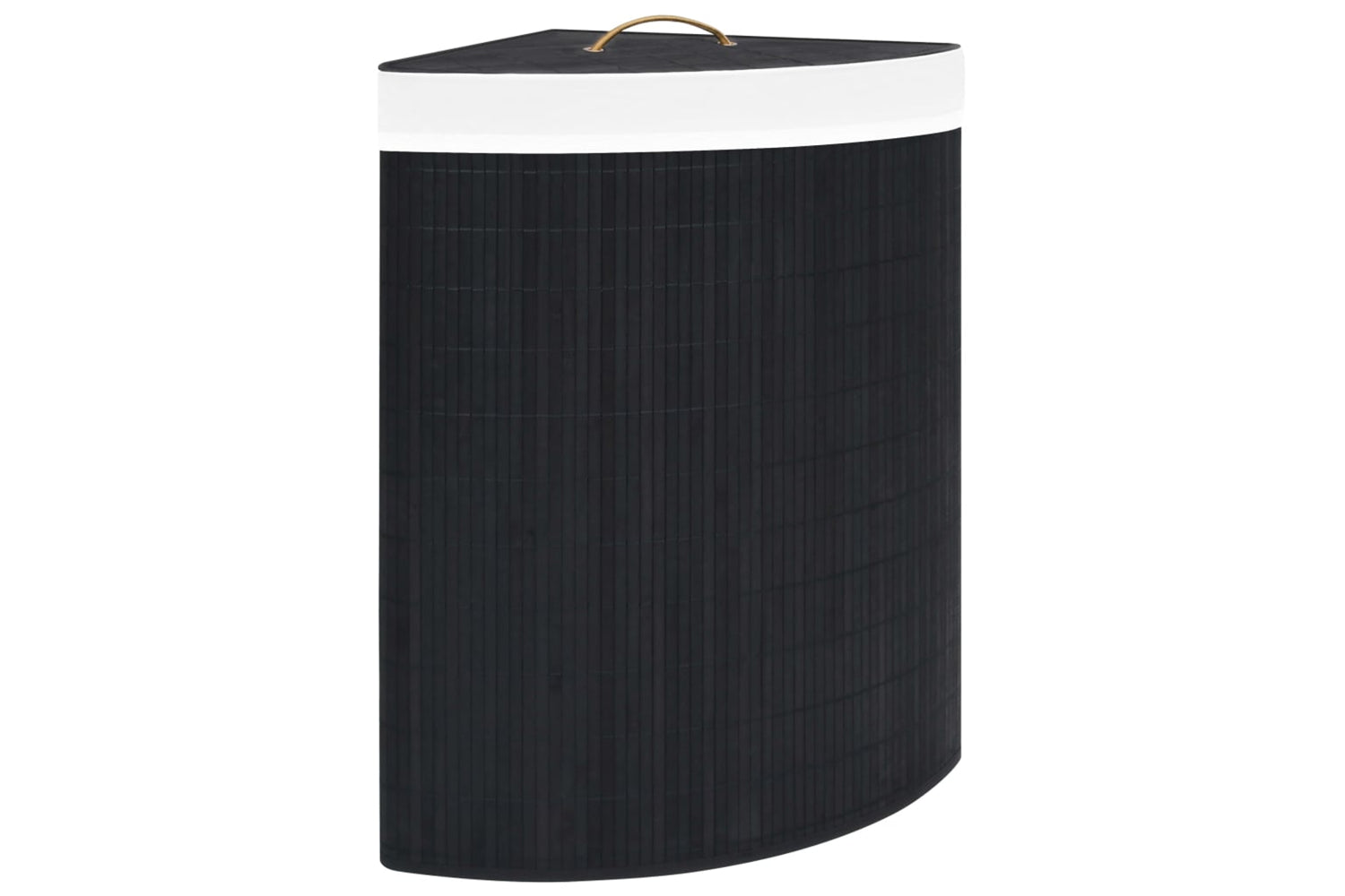 Vidaxl 320762 Bamboo Corner Laundry Basket Black 60 L