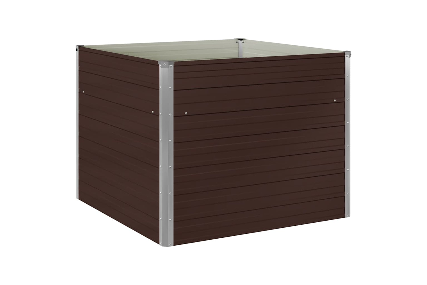 Vidaxl Raised Garden Bed Brown 100x100x77 Cm Galvanised Steel
