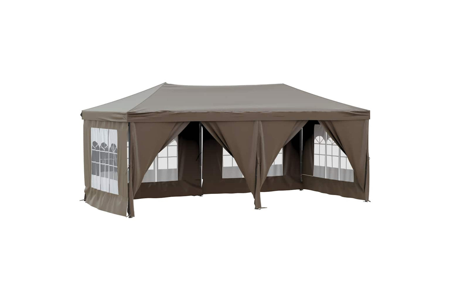 Vidaxl 93547 Folding Party Tent With Sidewalls Taupe 3x6 M