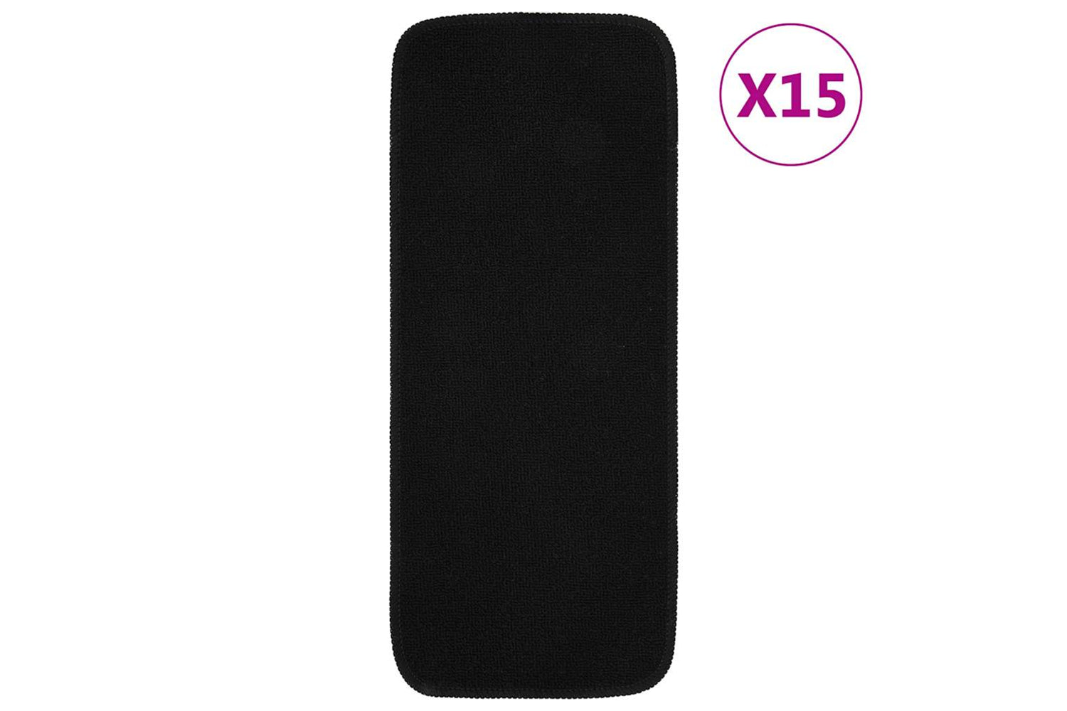 Vidaxl Anti Slip Stair Mats 15 Pcs 60x25 Cm Black Rectangular