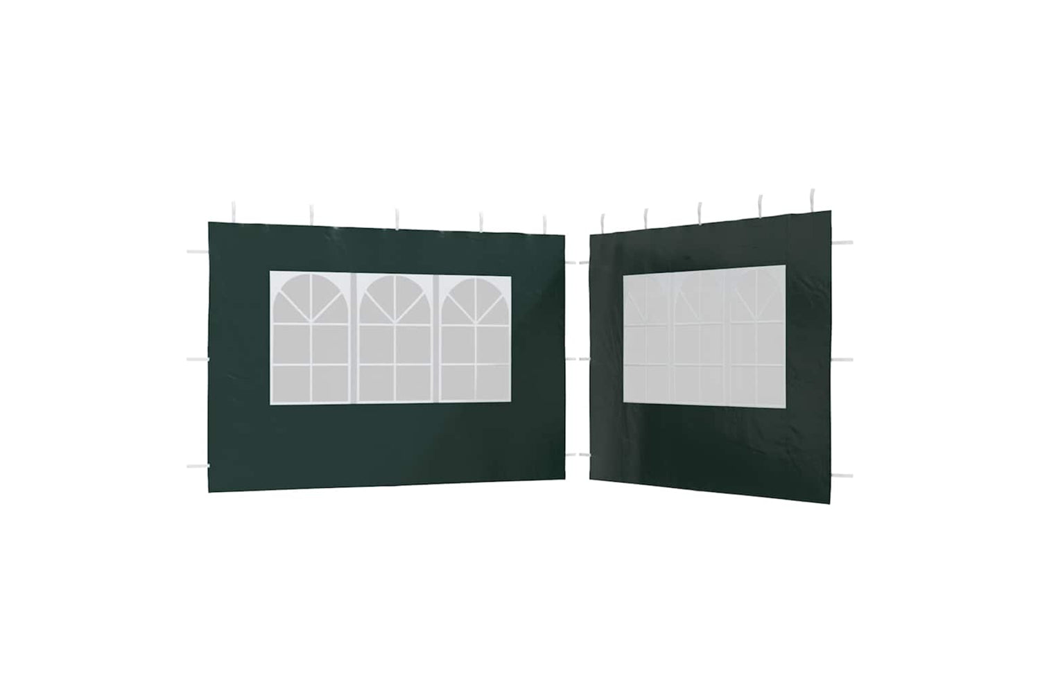 vidaXL Party Tent Sidewall 2 Pcs With Window Pe Green