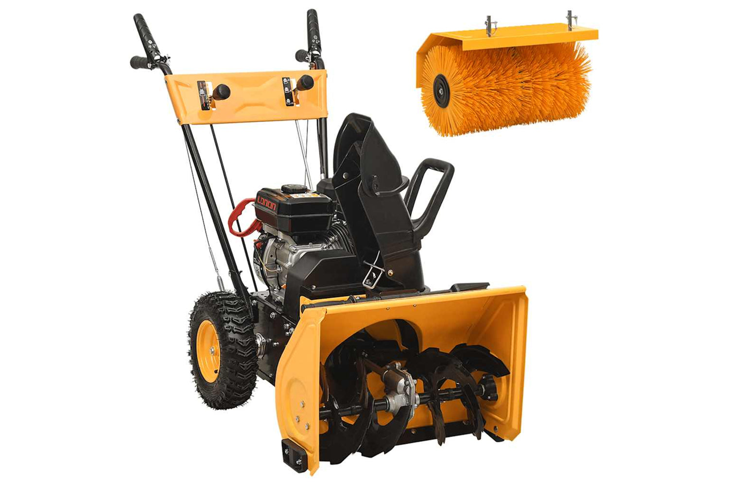 Vidaxl 152161 Petrol-powered 2-in-1 Snow Thrower And Sweeper 6.5hp
