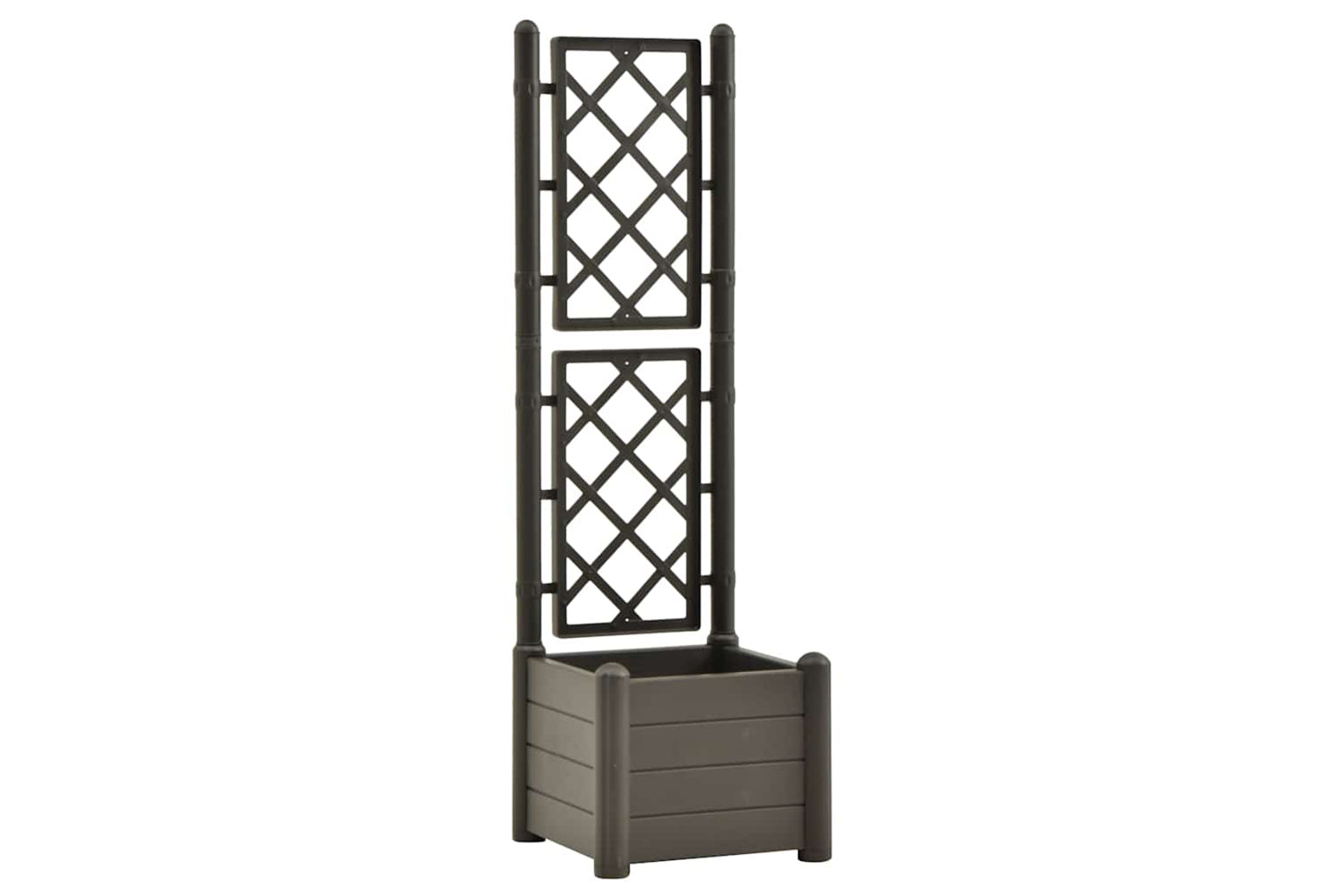 vidaXL 313981 Garden Planter With Trellis 43x43x142cm Pp Anthracite