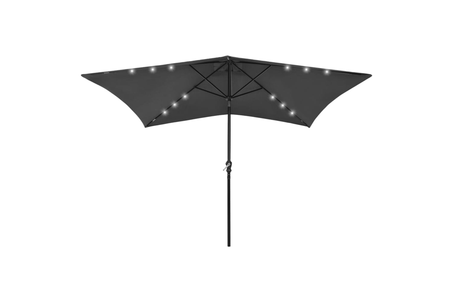 Vidaxl 313788 Parasol With Leds And Steel Pole Anthracite 2x3 M