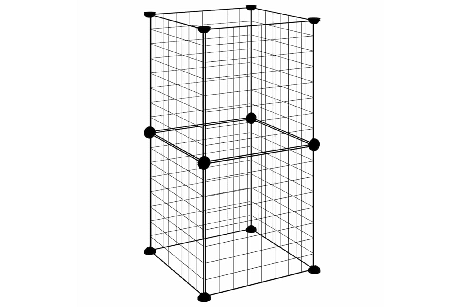 vidaXL 3114031 8-panel Pet Cage Black 35x35cm Steel