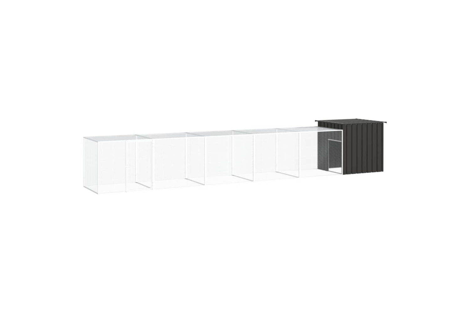 vidaXL 3106455 Chicken Cage Anthracite 600x91x100cm Galvanised Steel