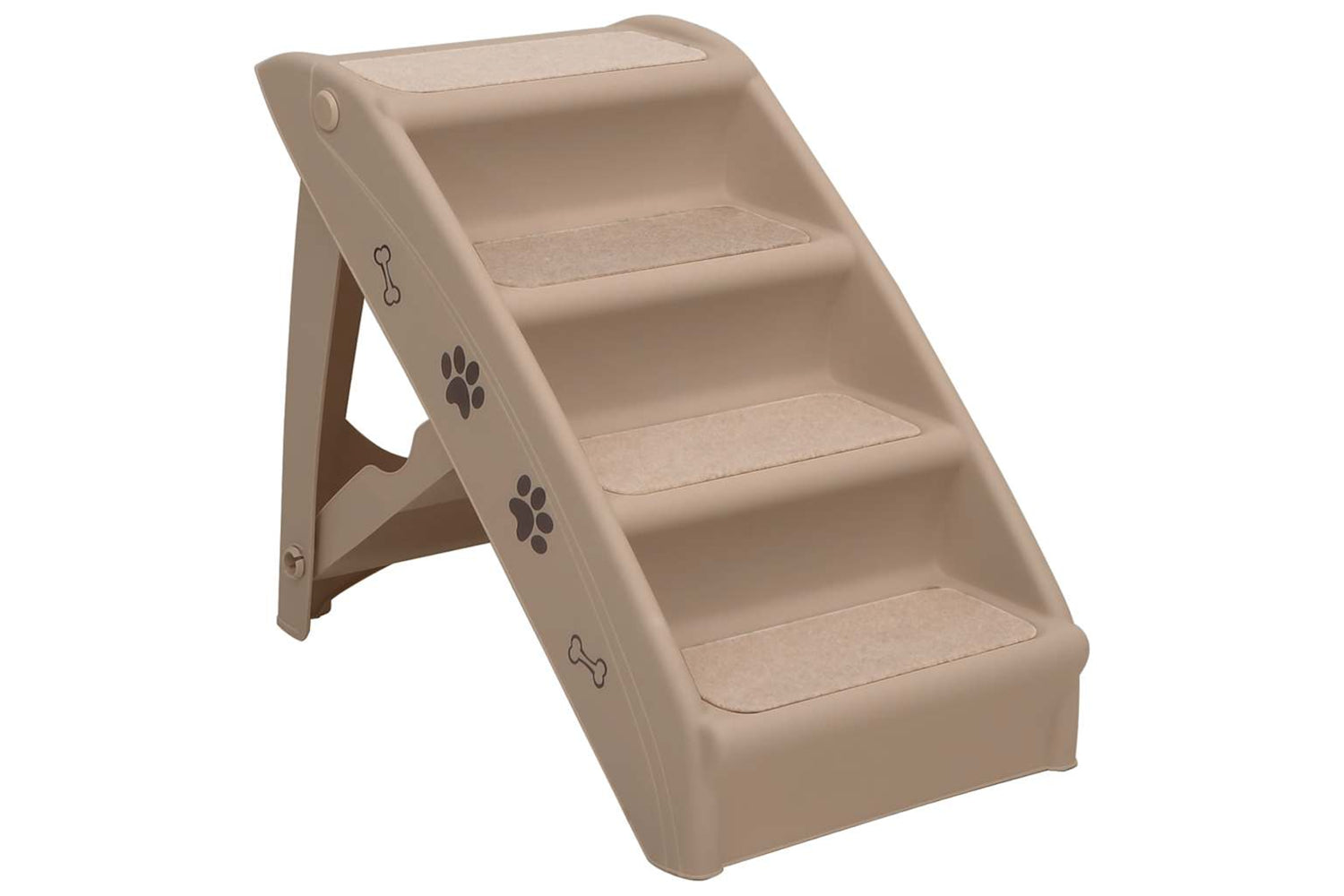 vidaXL 170986 Folding Dog Stairs Brown 62x40x49.5cm