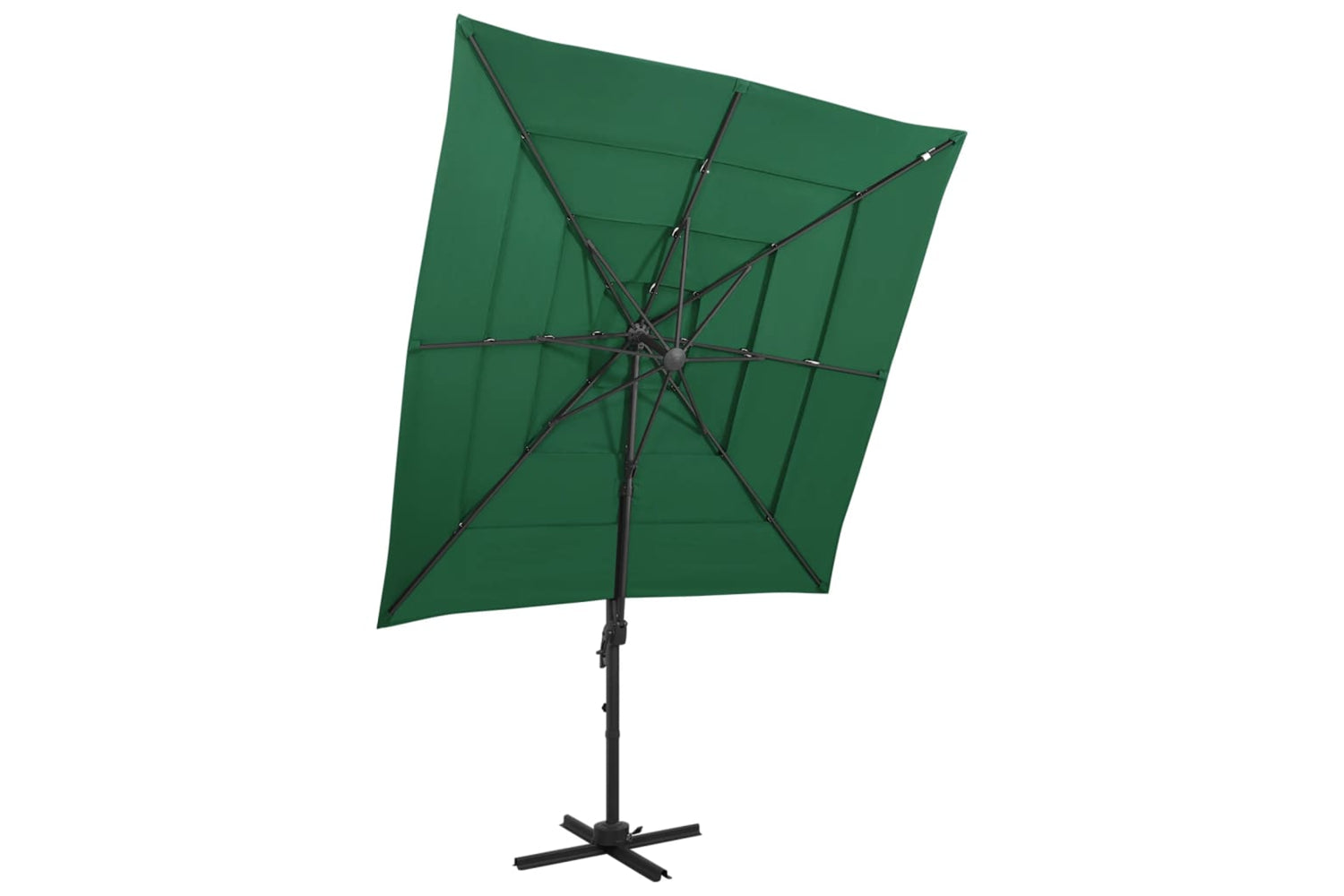 vidaXL 313821 4-tier Parasol With Aluminium Pole Green 250x250cm