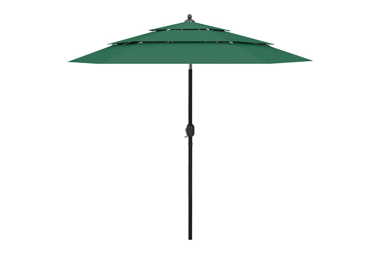 Vidaxl 313861 3-tier Parasol With Aluminium Pole Green 2.5 M