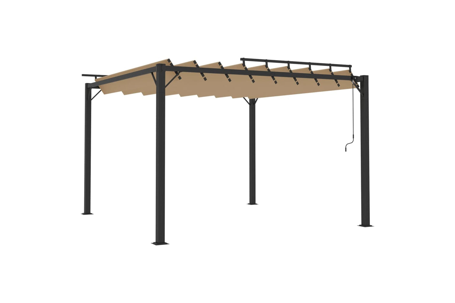 Vidaxl Gazebo With Louvered Roof 3x3 M Taupe Fabric And Aluminium