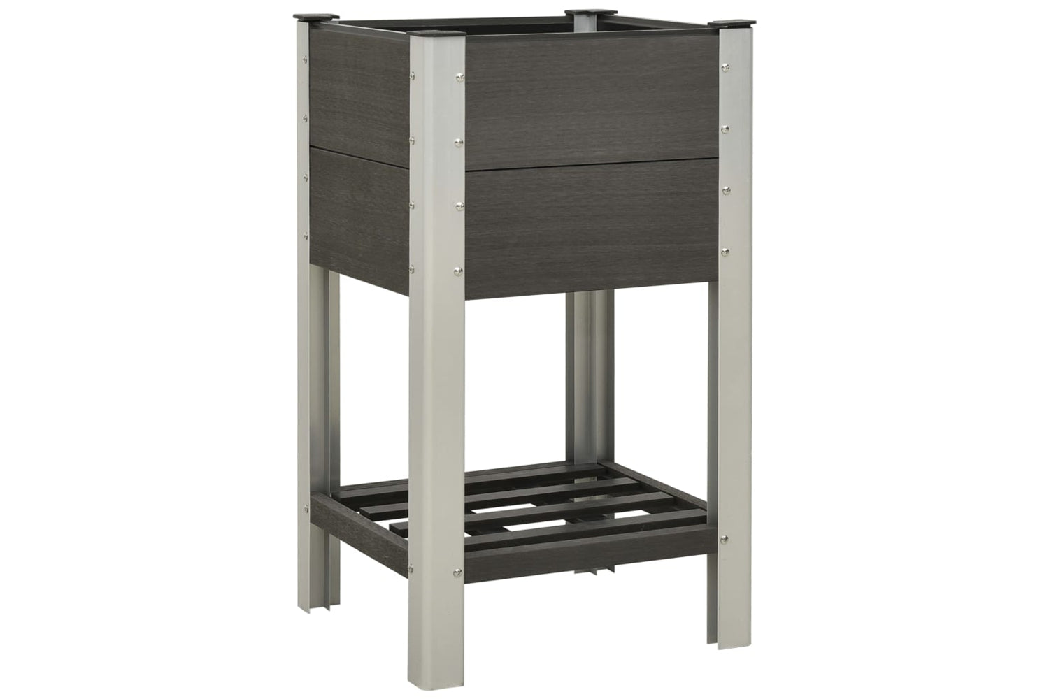 vidaXL 149013 Garden Raised Bed With Shelf 50x50x90cm Wpc Grey