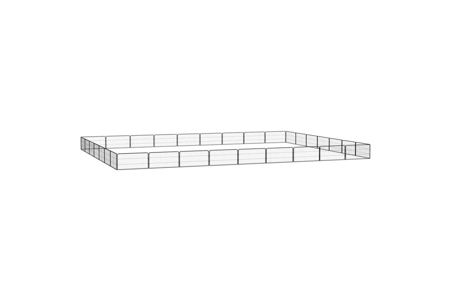 vidaXL 3115973 32-panel Dog Playpen Black 100x50cm Powder-coated Steel
