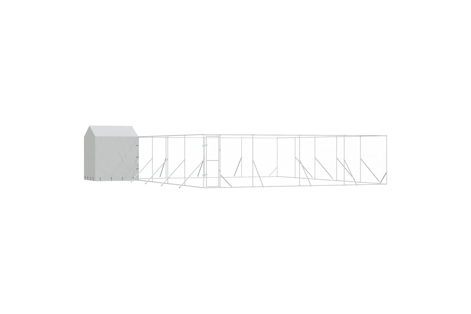 Vidaxl 3190481 Outdoor Dog Kennel With Roof Silver 10x10x2.5 M Galvanised Steel