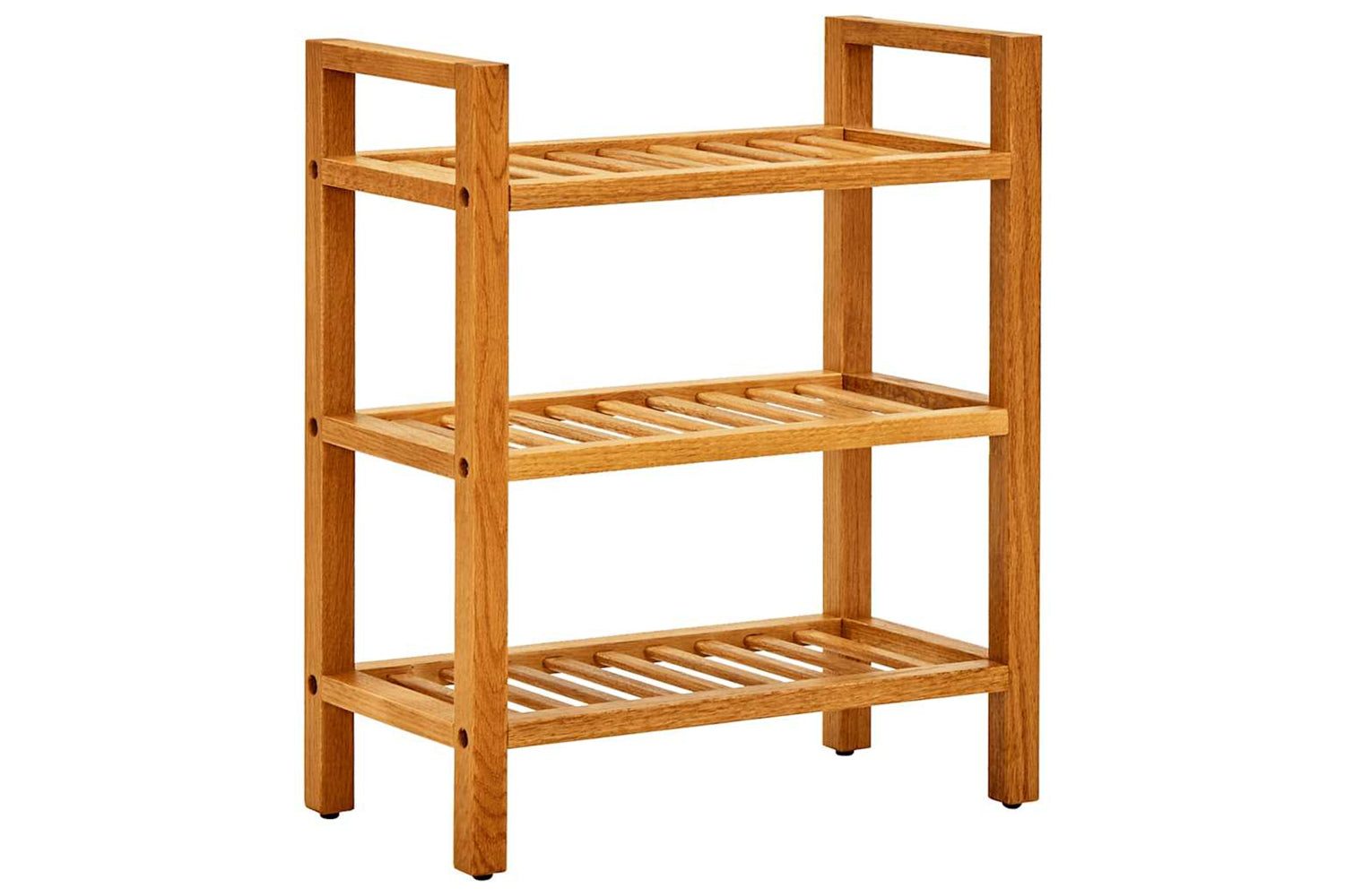 vidaXL 331745 Shoe Rack With 3 Shelves 50x27x60cm Solid Oak Wood