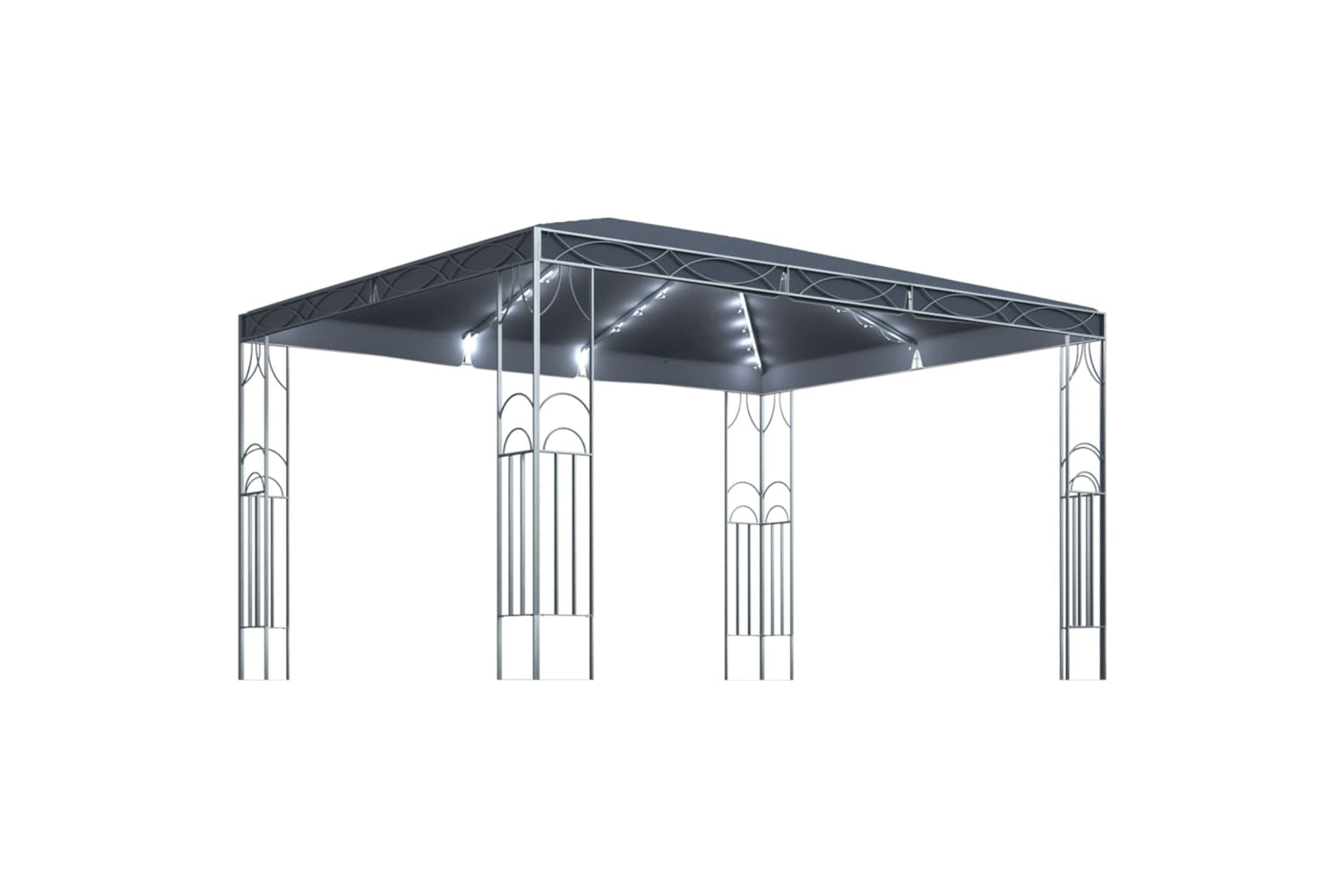 vidaXL 3070341 Gazebo With Led String Lights 400x300cm Anthracite