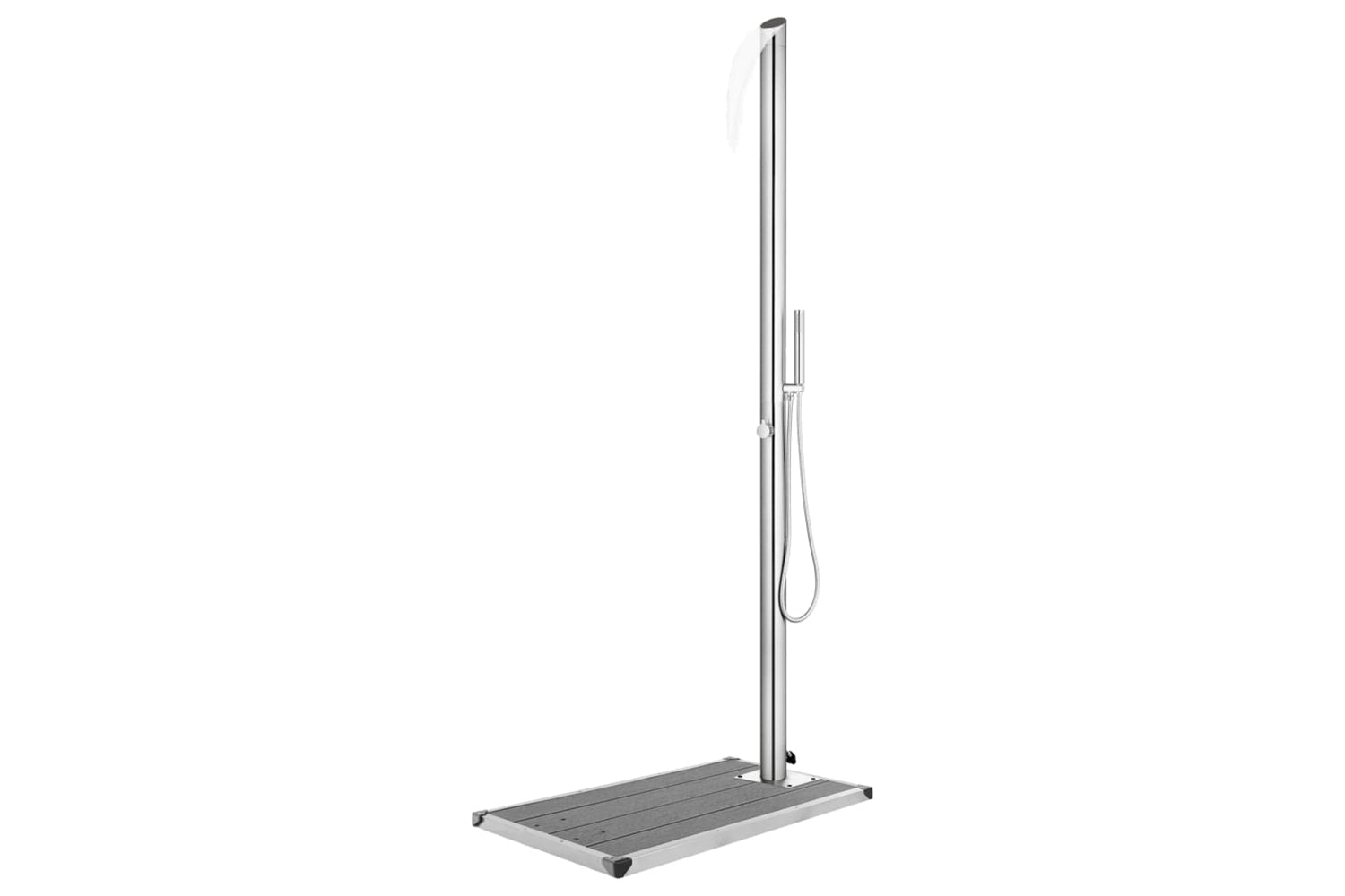 vidaXL 3070795 Garden Shower With Grey Base 225cm Stainless Steel