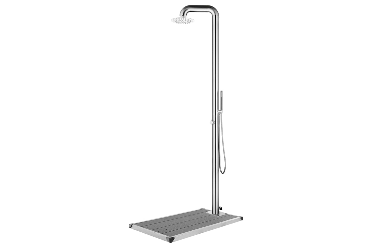 vidaXL 3070794 Garden Shower With Grey Base 230cm Stainless Steel