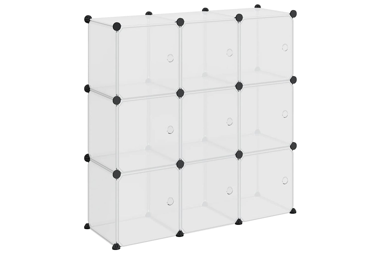 Vidaxl 340557 Storage Cube Organiser With 9 Cubes And Doors Transparent Pp