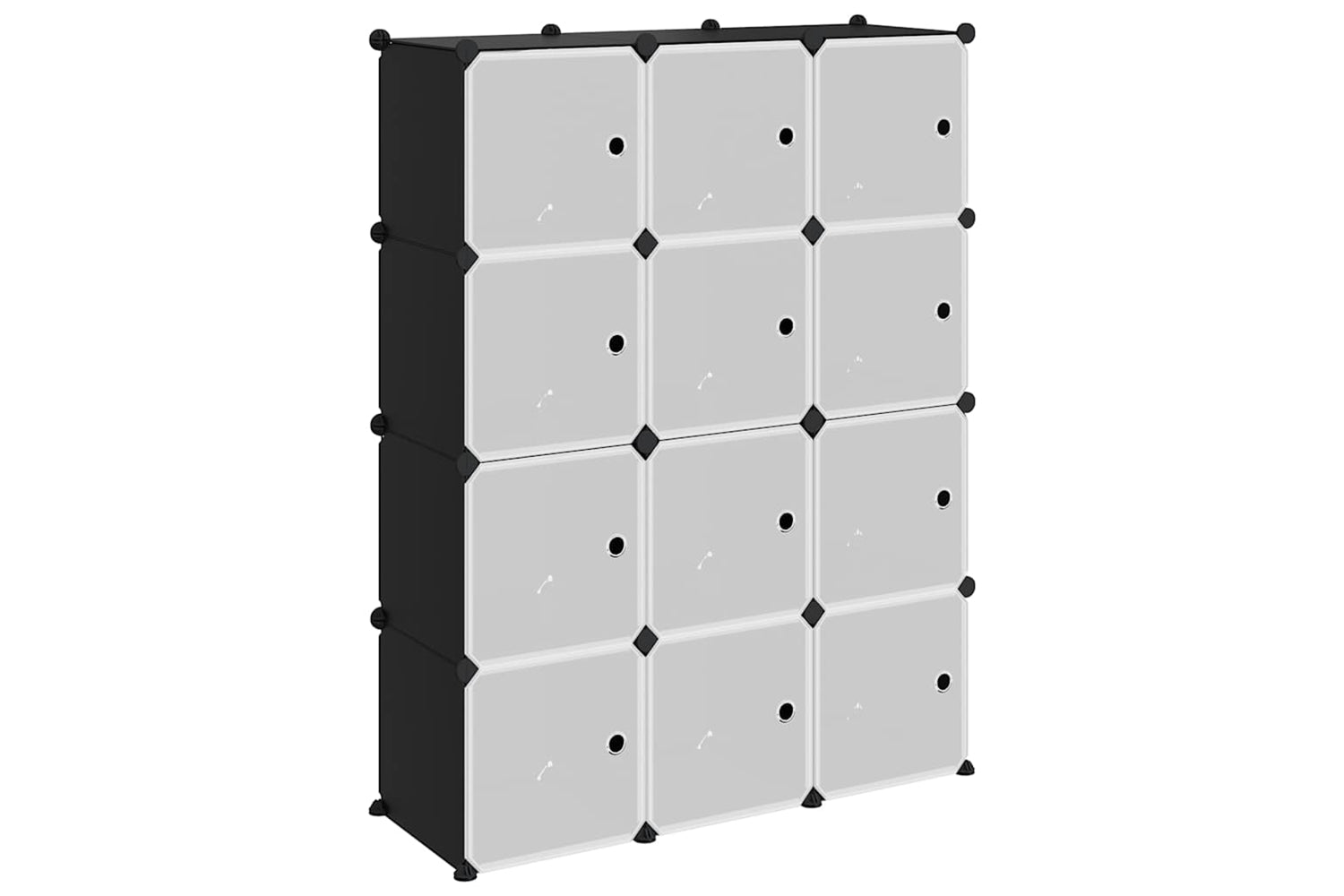 Vidaxl 340556 Storage Cube Organiser With 12 Cubes And Doors Black Pp