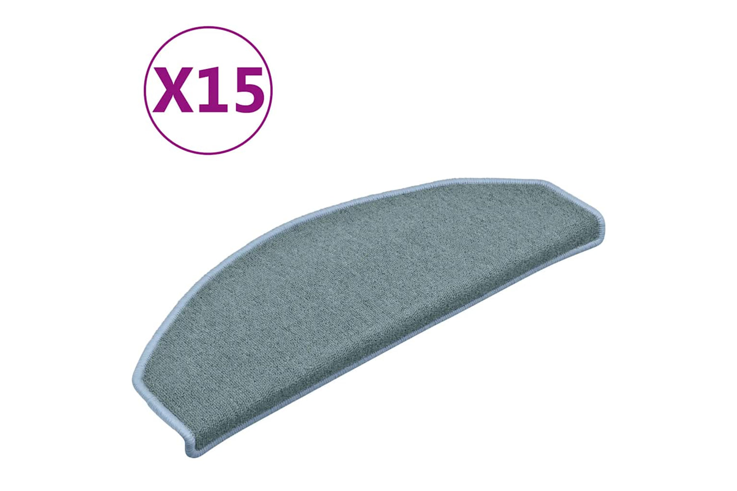 vidaXL 322363 Carpet Stair Treads 15 Pcs Blue 65x24x4cm