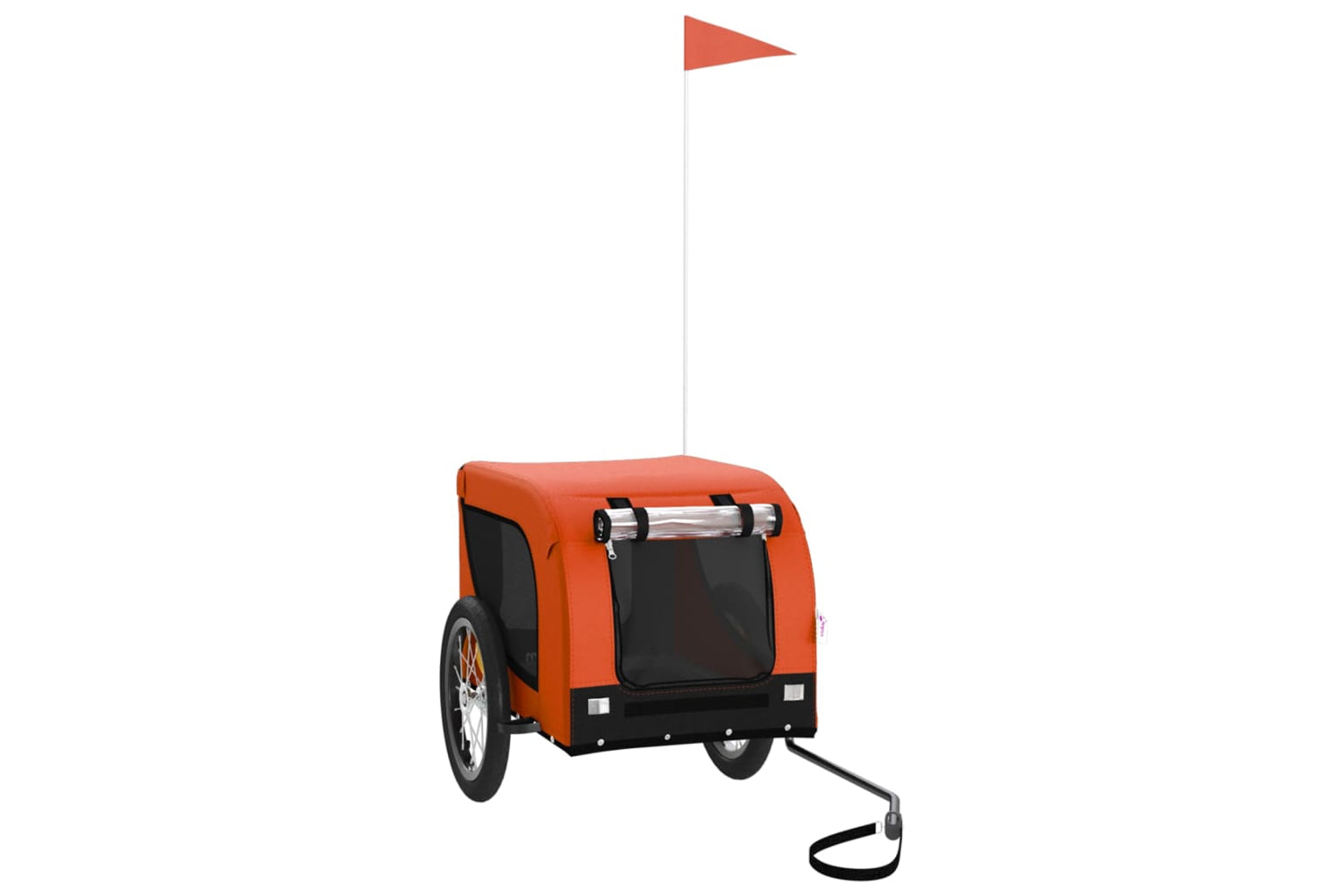 Vidaxl 93998 Pet Bike Trailer Orange And Black Oxford Fabric And Iron