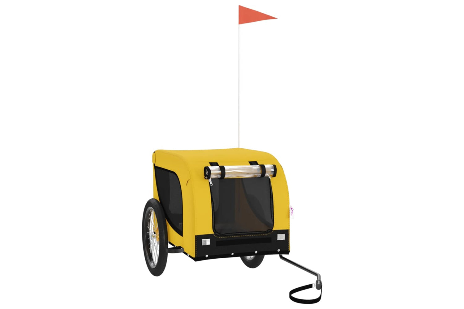 Vidaxl 94008 Pet Bike Trailer Yellow And Black Oxford Fabric And Iron