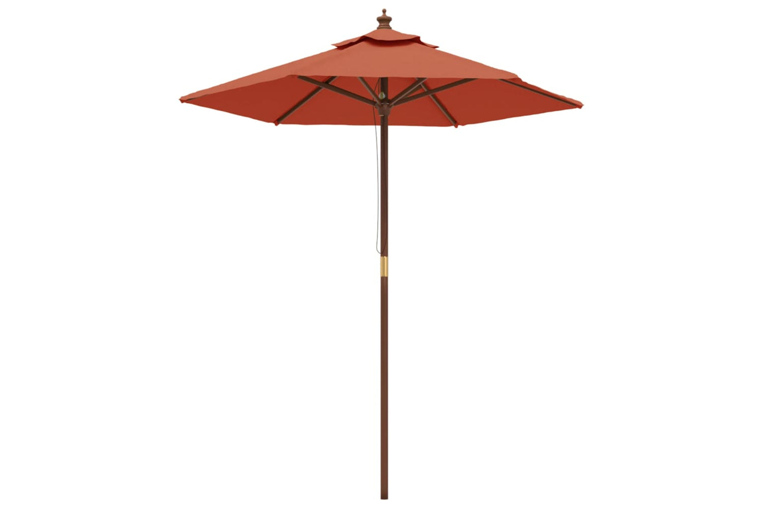 vidaXL 363164 Garden Parasol With Wooden Pole Terracotta 196x231cm