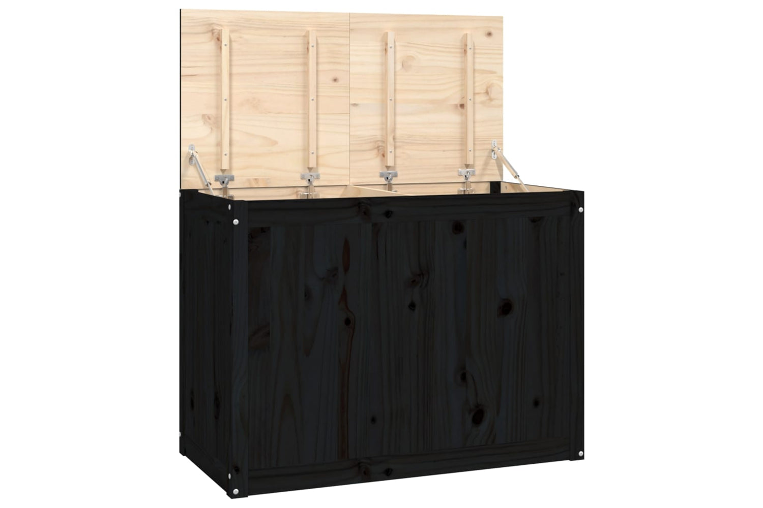 vidaXL 823573 Laundry Box Black 88.5x44x66cm Solid Wood Pine