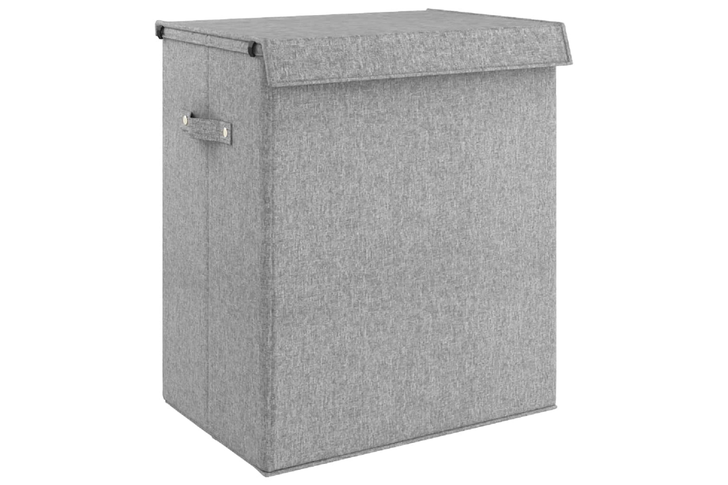 vidaXL 351040 Foldable Laundry Hamper Grey 51x34.5x59cm Faux Linen Fabric