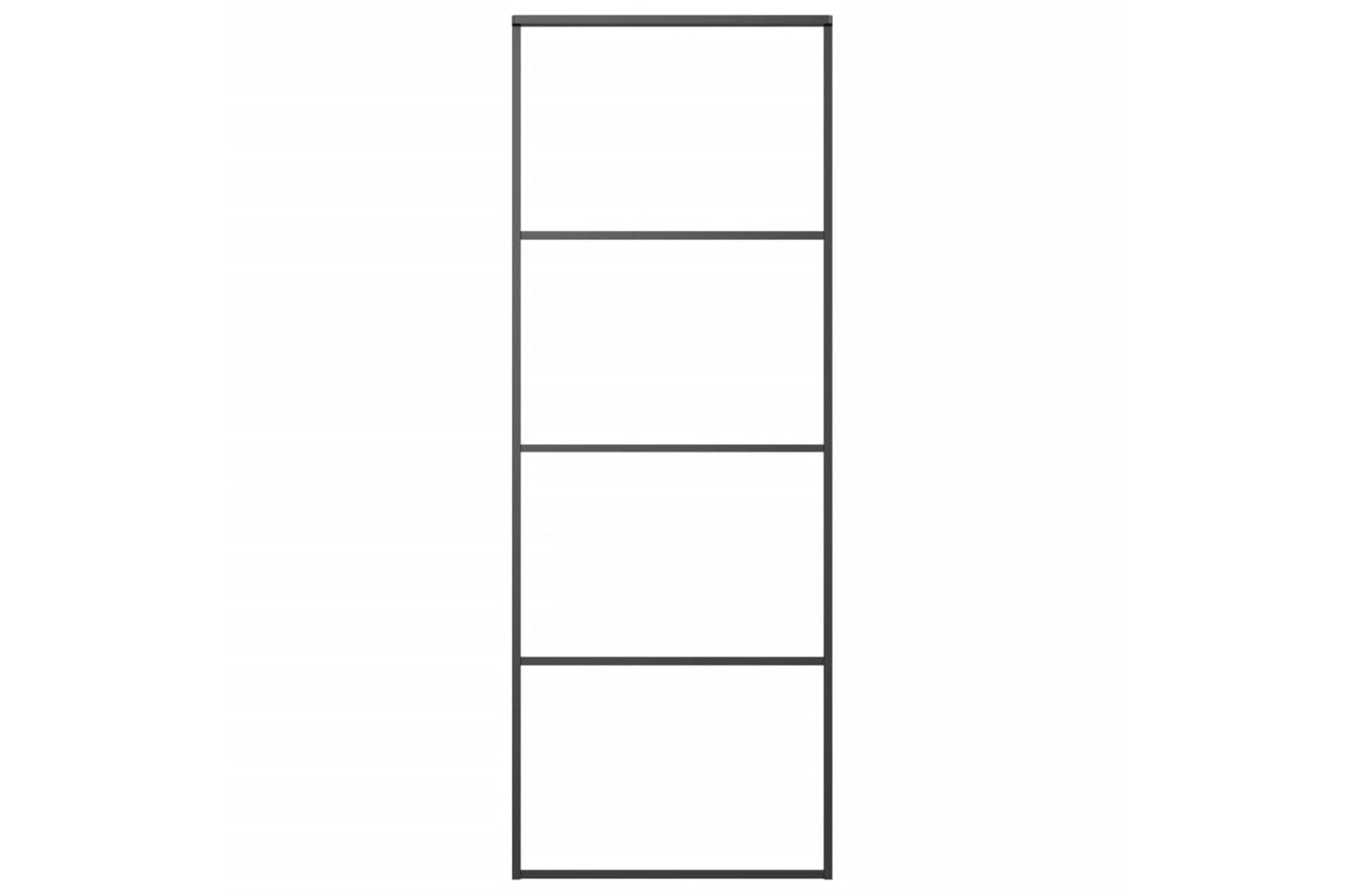 Vidaxl Sliding Door Aluminium And Esg Glass 76x205 Cm Black-2
