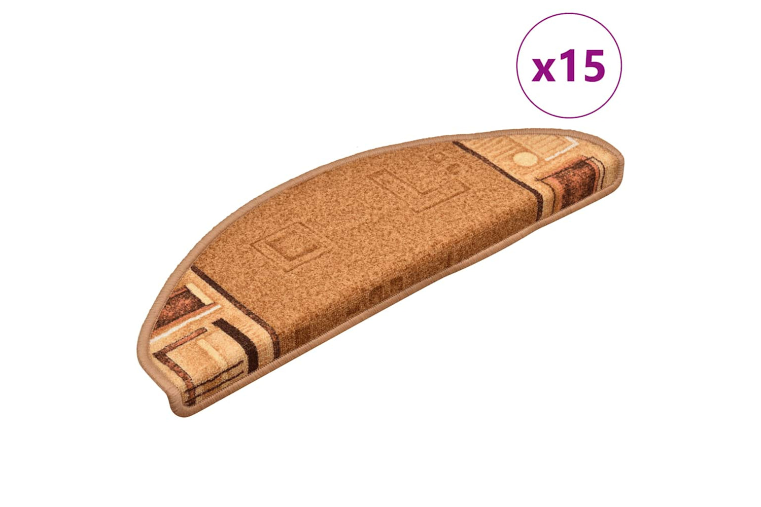 vidaXL 322411 Self-adhesive Stair Mats 15 Pcs Beige 65x21x4cm