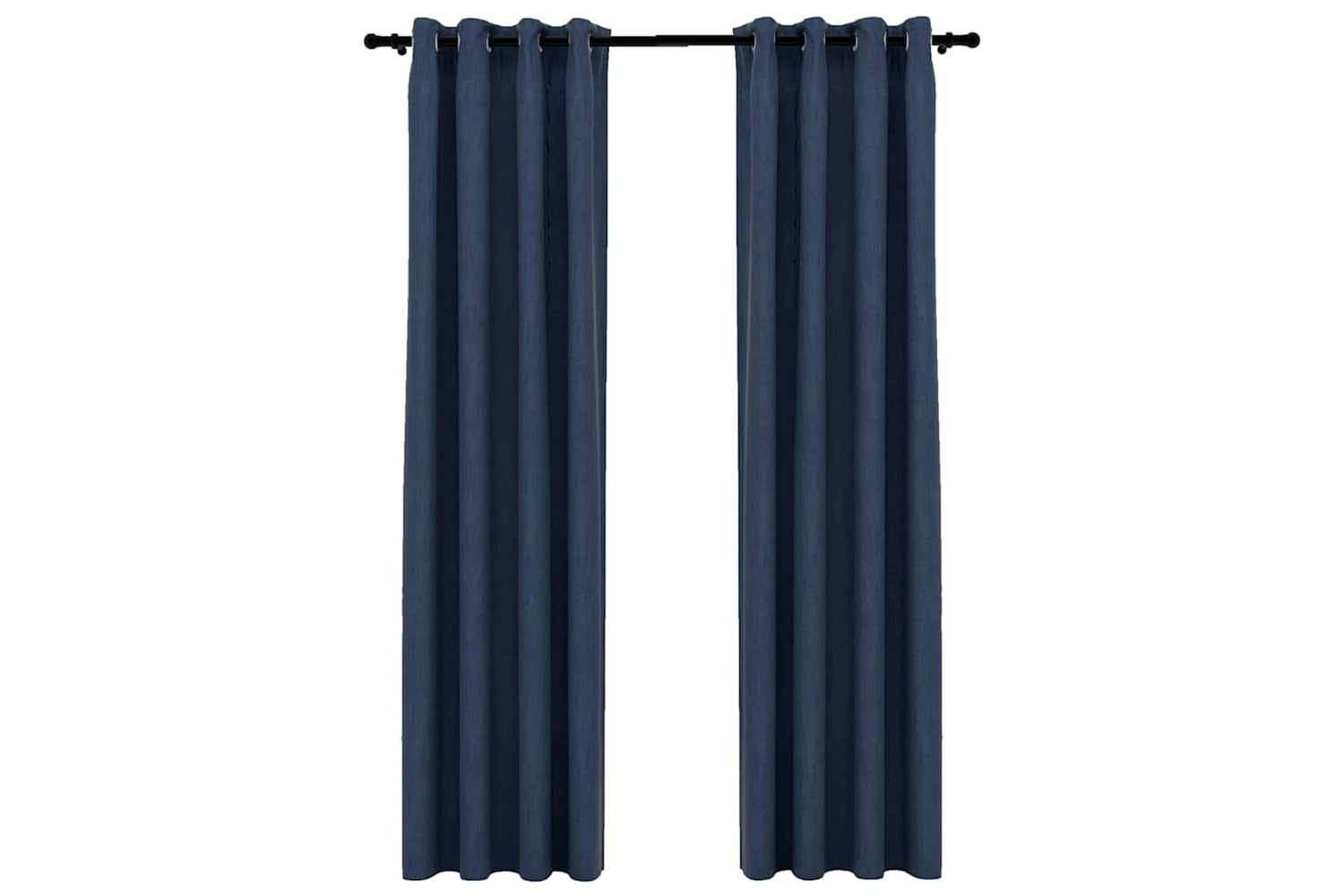 Vidaxl Linen-look Blackout Curtains With Grommets 2 Pcs Blue 140x225cm