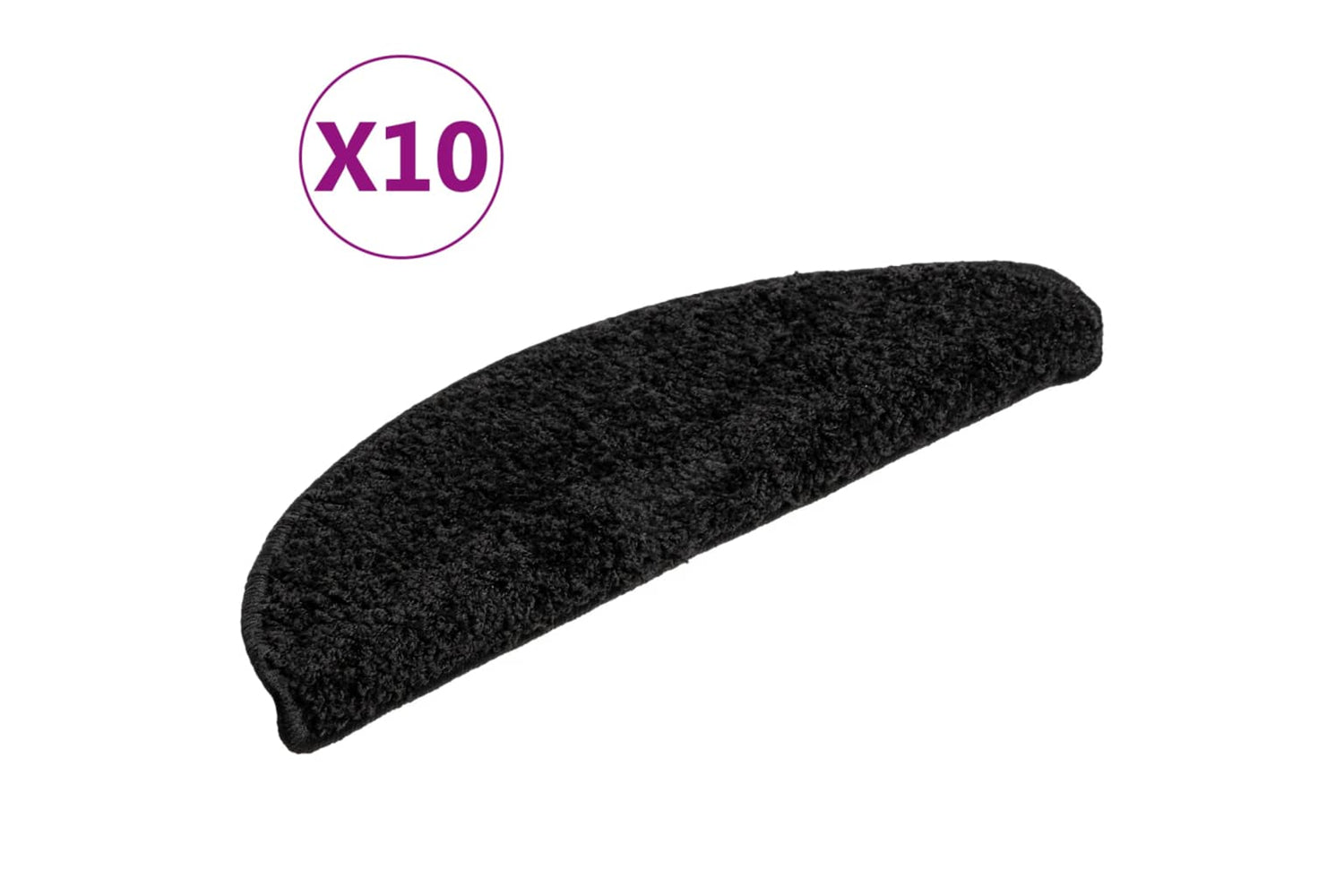 vidaXL 149785 Stair Mats 10 Pcs 56x17x3cm Black