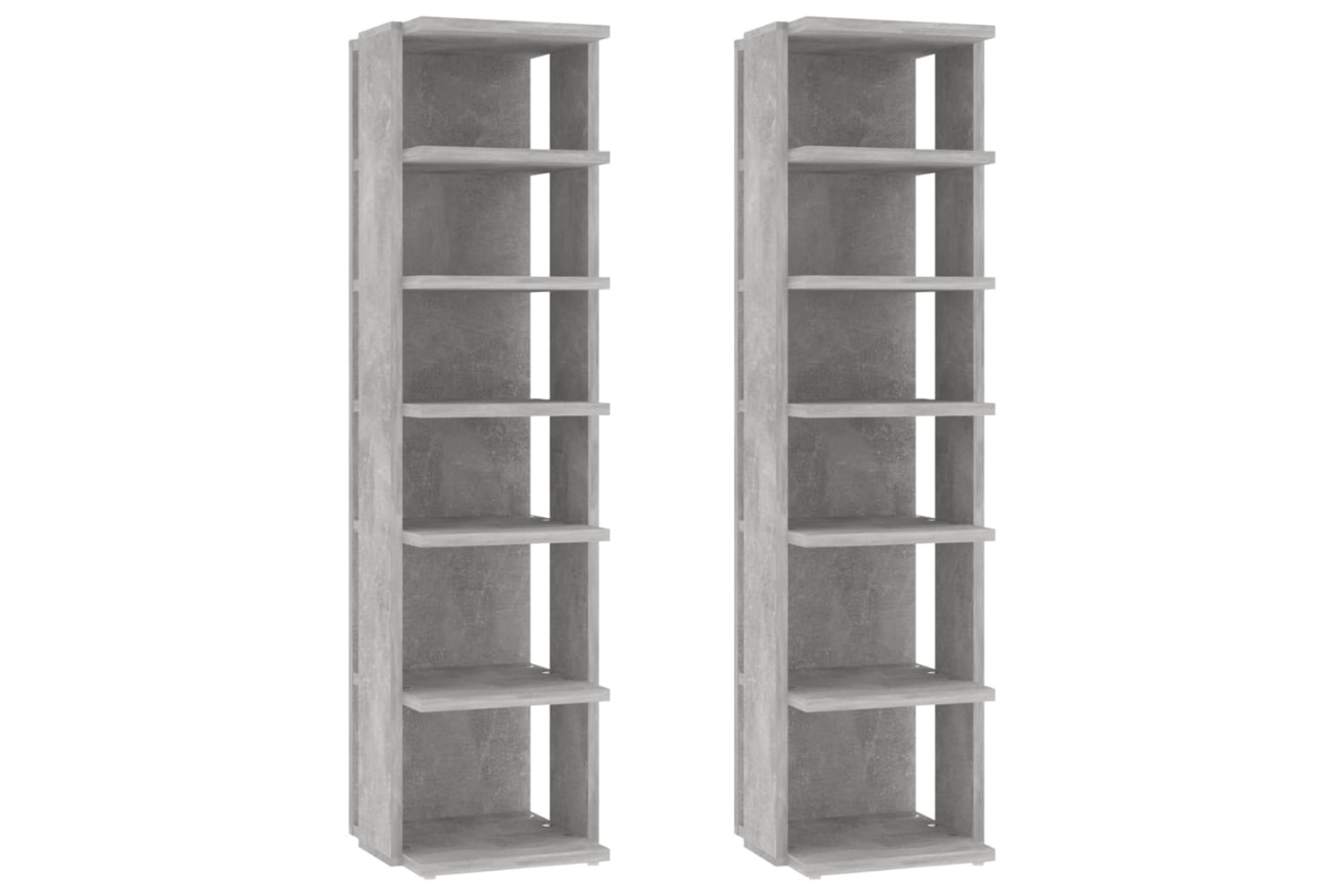 vidaXL 808494 Shoe Cabinets 2 Pcs Concrete Grey 27.5x27x102cm