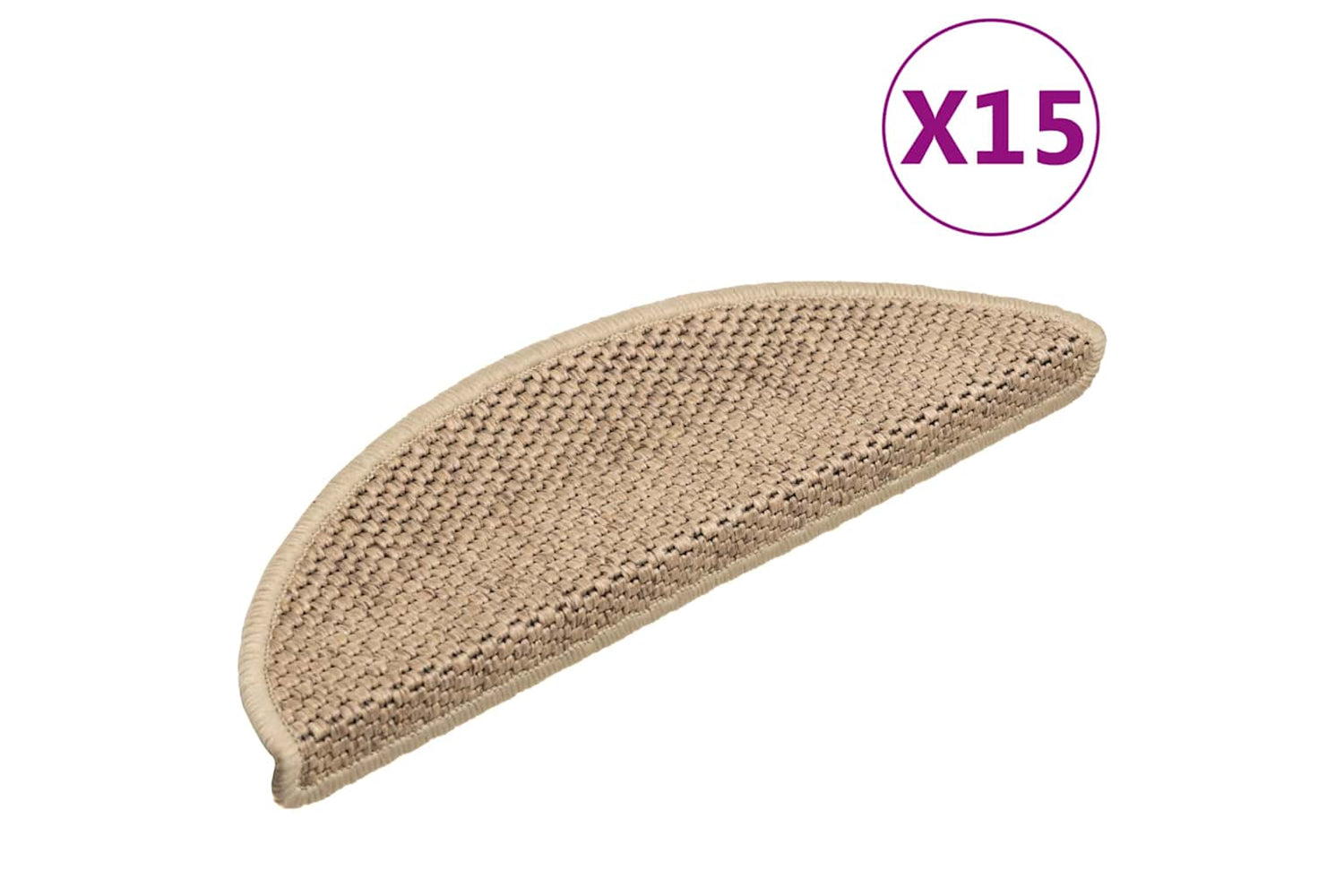 vidaXL 326867 Stair Mats Self-adhesive Sisal-look 15 Pcs 56x17x3cm Sand
